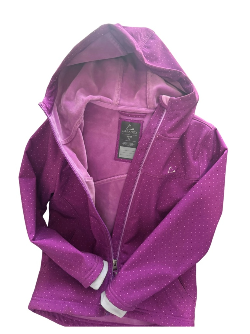 Paradox Kids Purple Polka Dot Softshell Jacket - Size 7/8